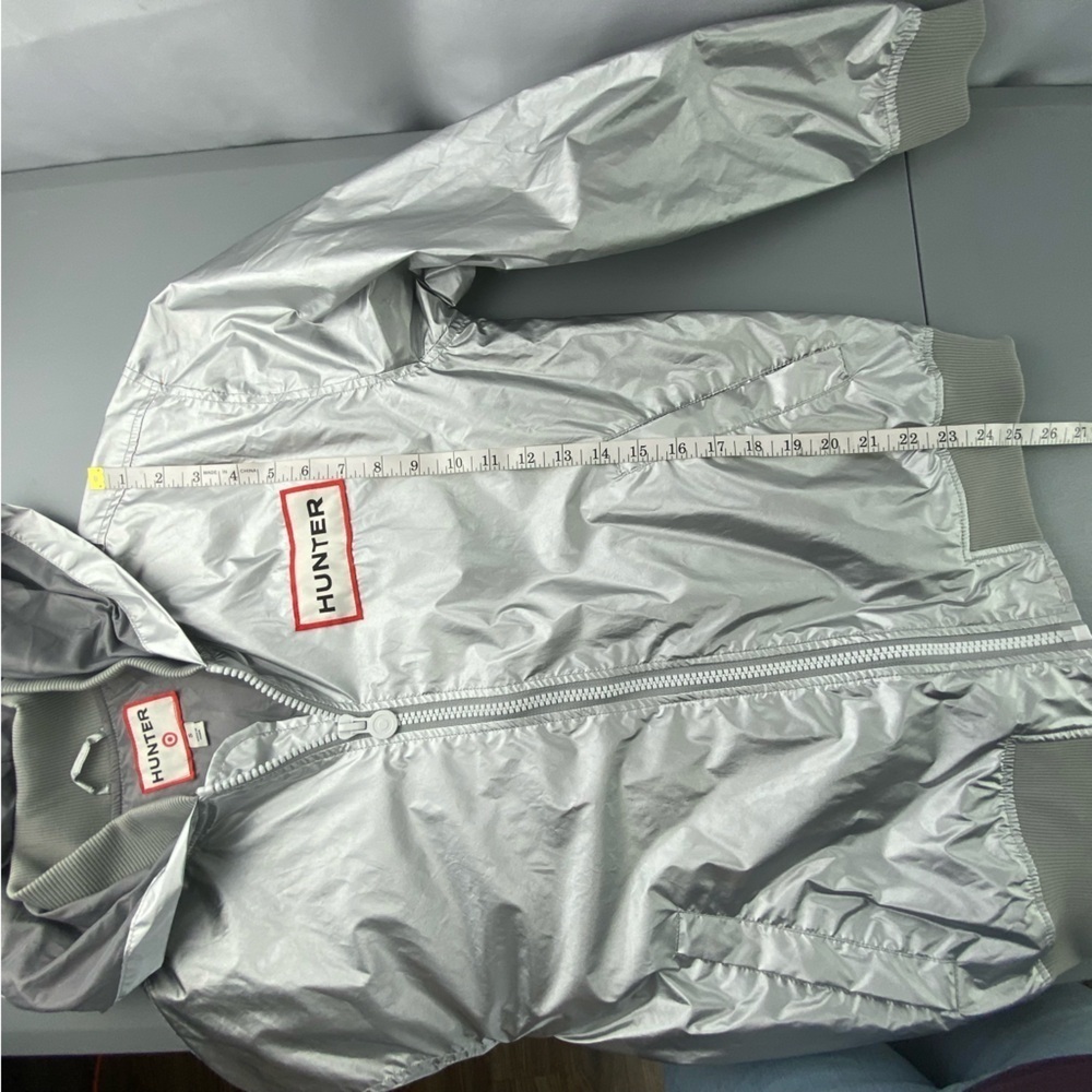 Hunter metallic silver hooded jacket women's size small - Picture 10 of 14